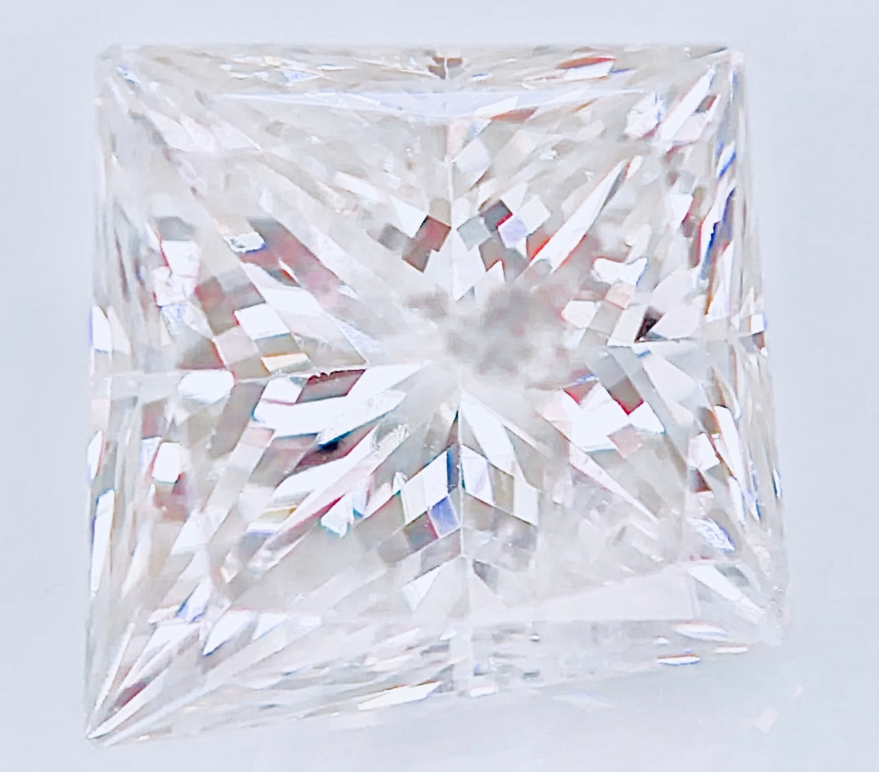 Loose Natural 0.97 Carat Princess Cut Diamond Color Grade H