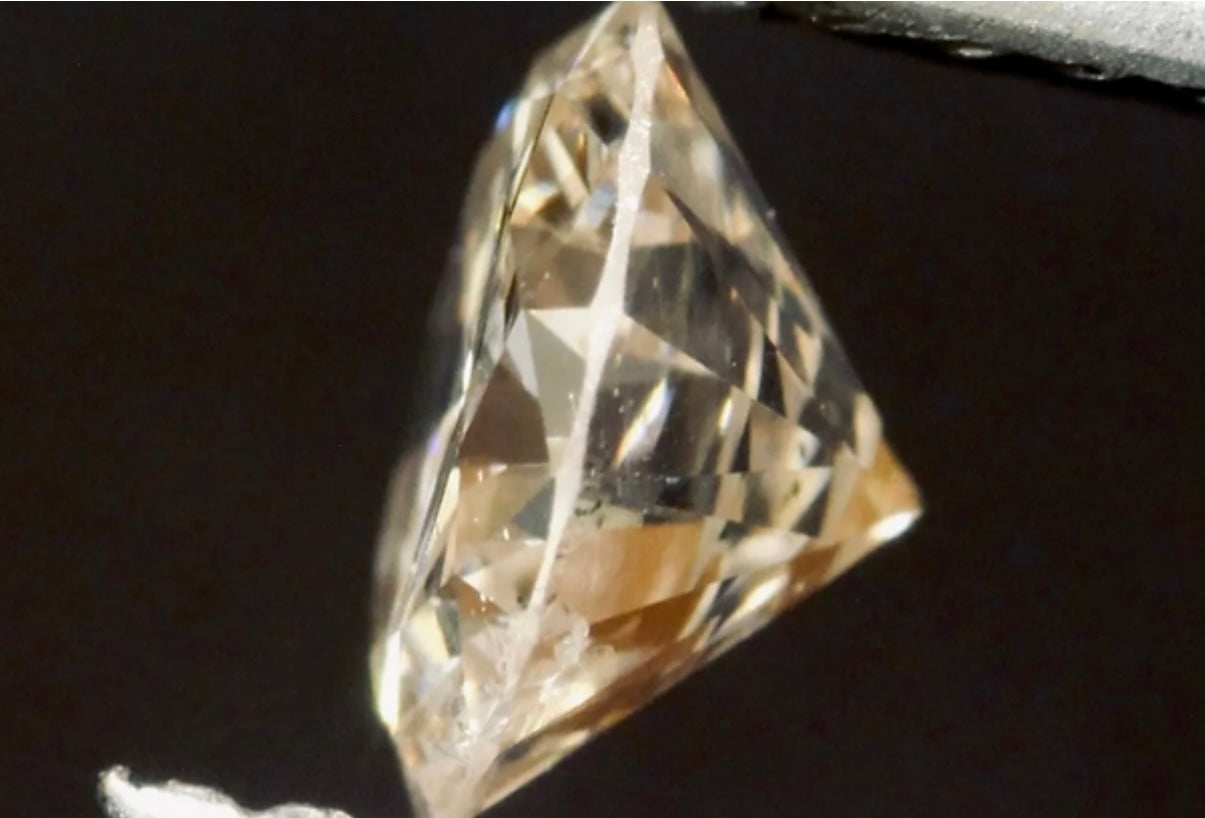 Loose Natural 0.52 Carat Faint Brown Colored Diamond Round Brilliant Cut