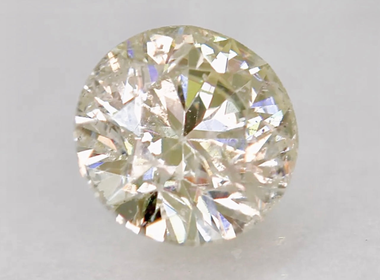 Loose Natural 0.52 Carat Faint Brown Colored Diamond Round Brilliant Cut