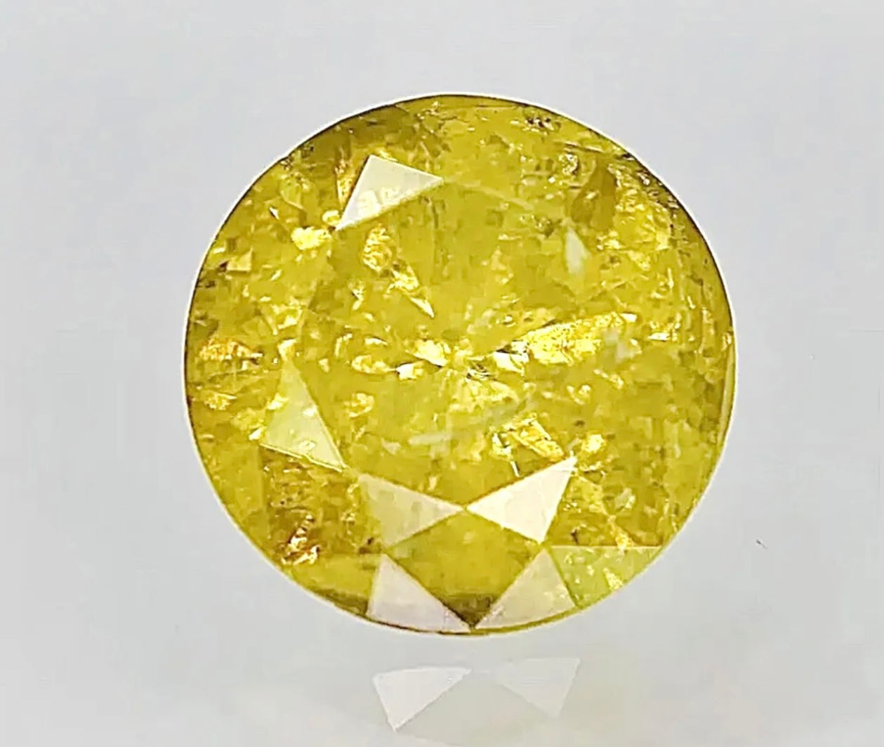 Genuine Earth Mined Loose Round Fancy Golden Yellow Diamond 0.59 Carat 5.35 mm