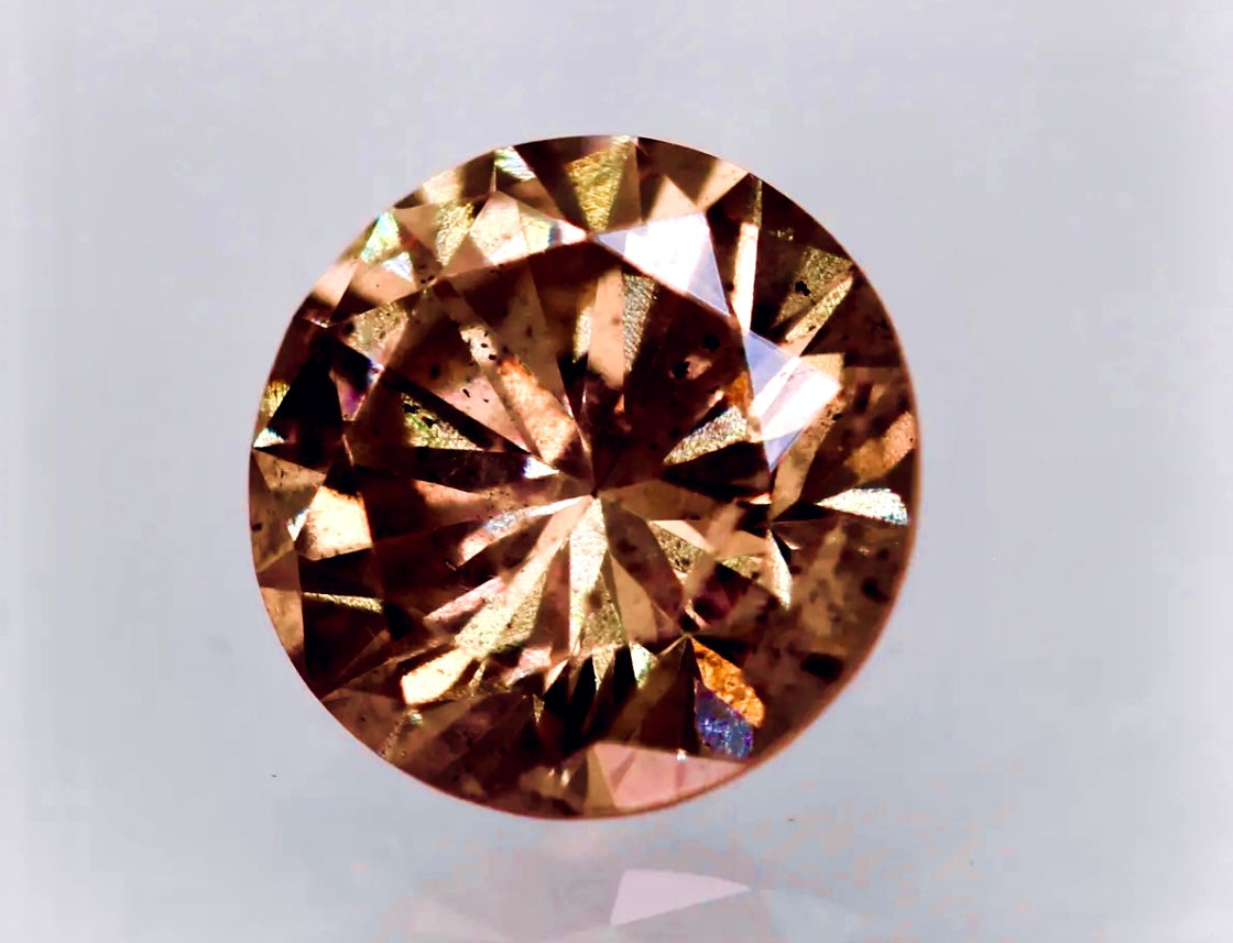 Natural Genuine Sparkling Vivid Chocolate Brown Diamond 0.47 CTW Round Cut