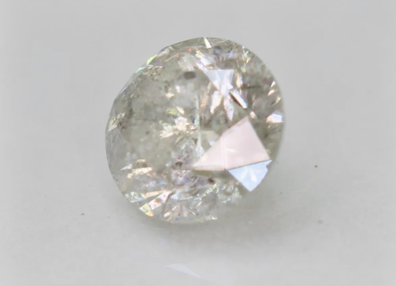 Natural 0.63 Carat Light Silvery Brown Colored Diamond Round Brilliant Cut