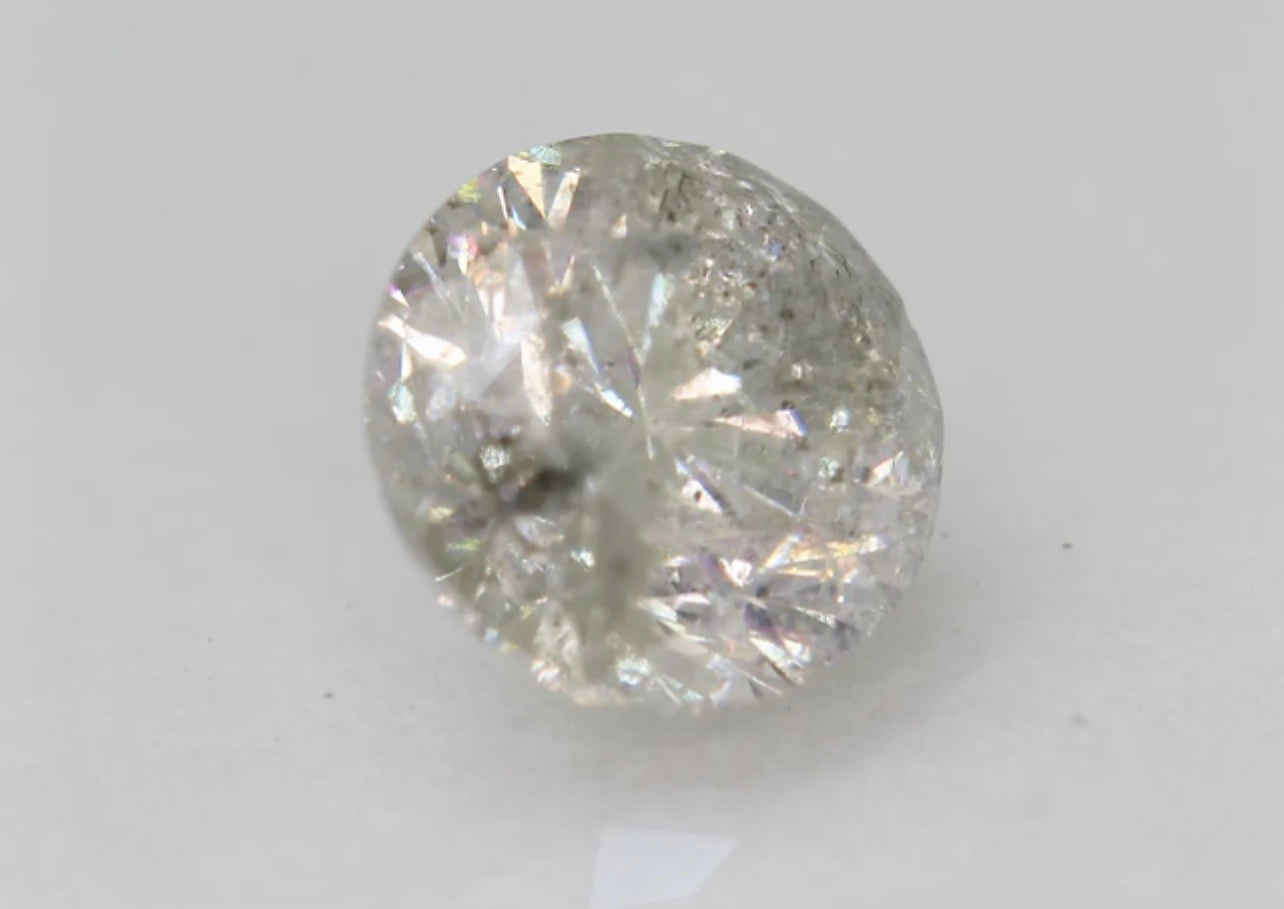 Natural 0.63 Carat Light Silvery Brown Colored Diamond Round Brilliant Cut