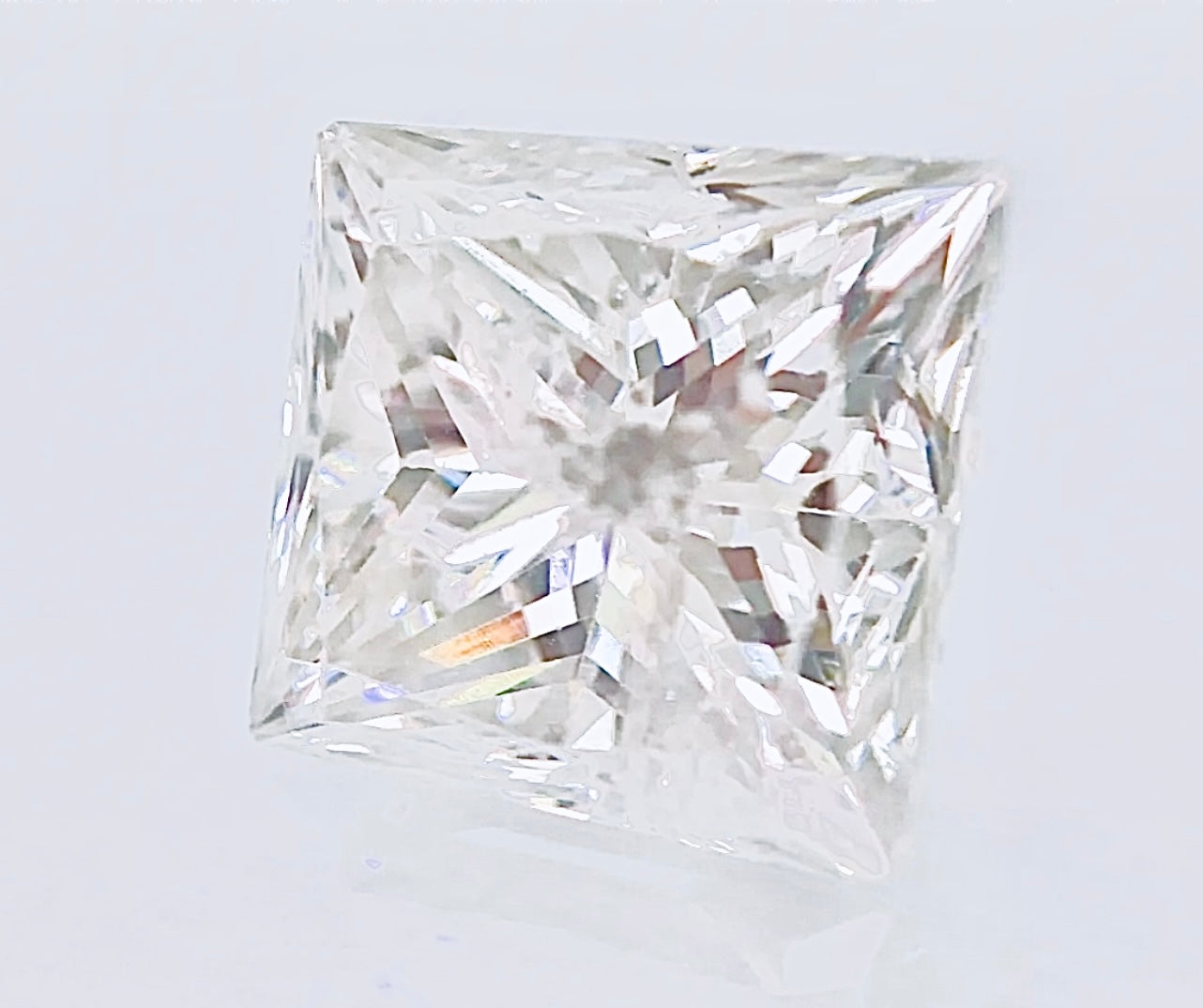 Loose Natural 0.97 Carat Princess Cut Diamond Color Grade H